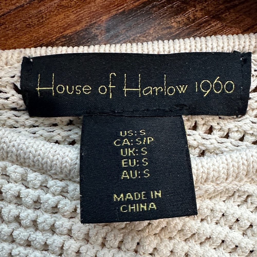 House of Harlow 1960 Ivory Knit Crop Top- Small - tank top- stretch - Picture 2 of 10